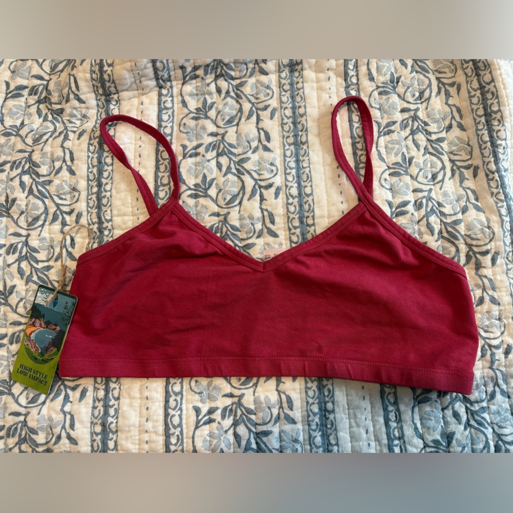 Dark red bralette by Jungmaven, hemp/cotton XXL
